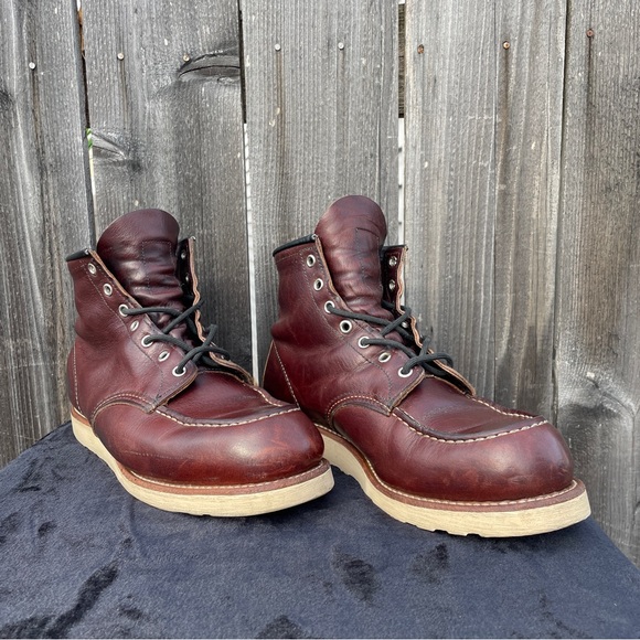 Red Wing 9.5 E2 Moc Toe 8138 Briar Oil Slick Dark Brown *Made in USA* - Picture 3 of 9